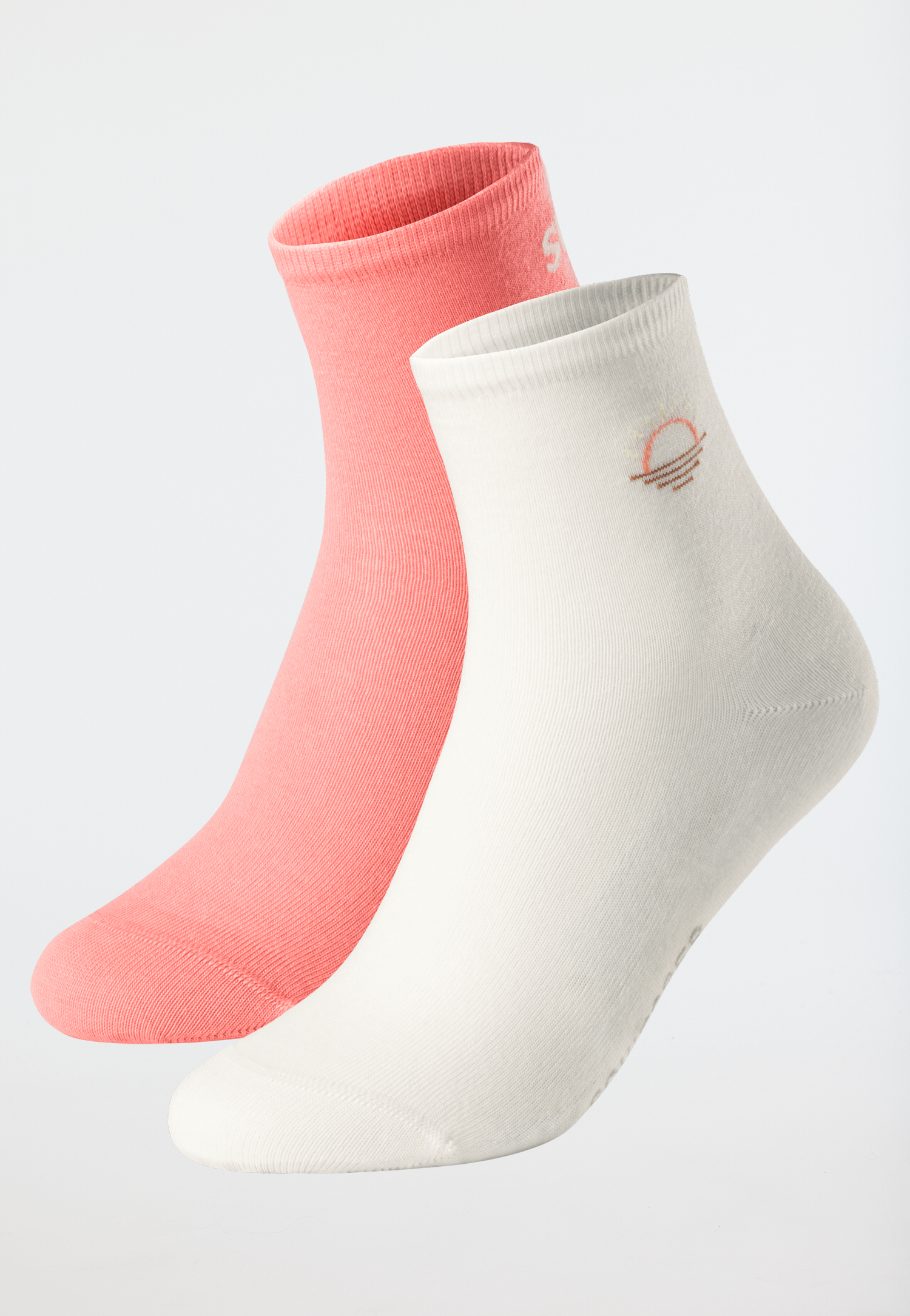 Socken 2er-Pack Stay Fresh medium Schaft creme/ rosé - Fashion 35/38 von Schiesser