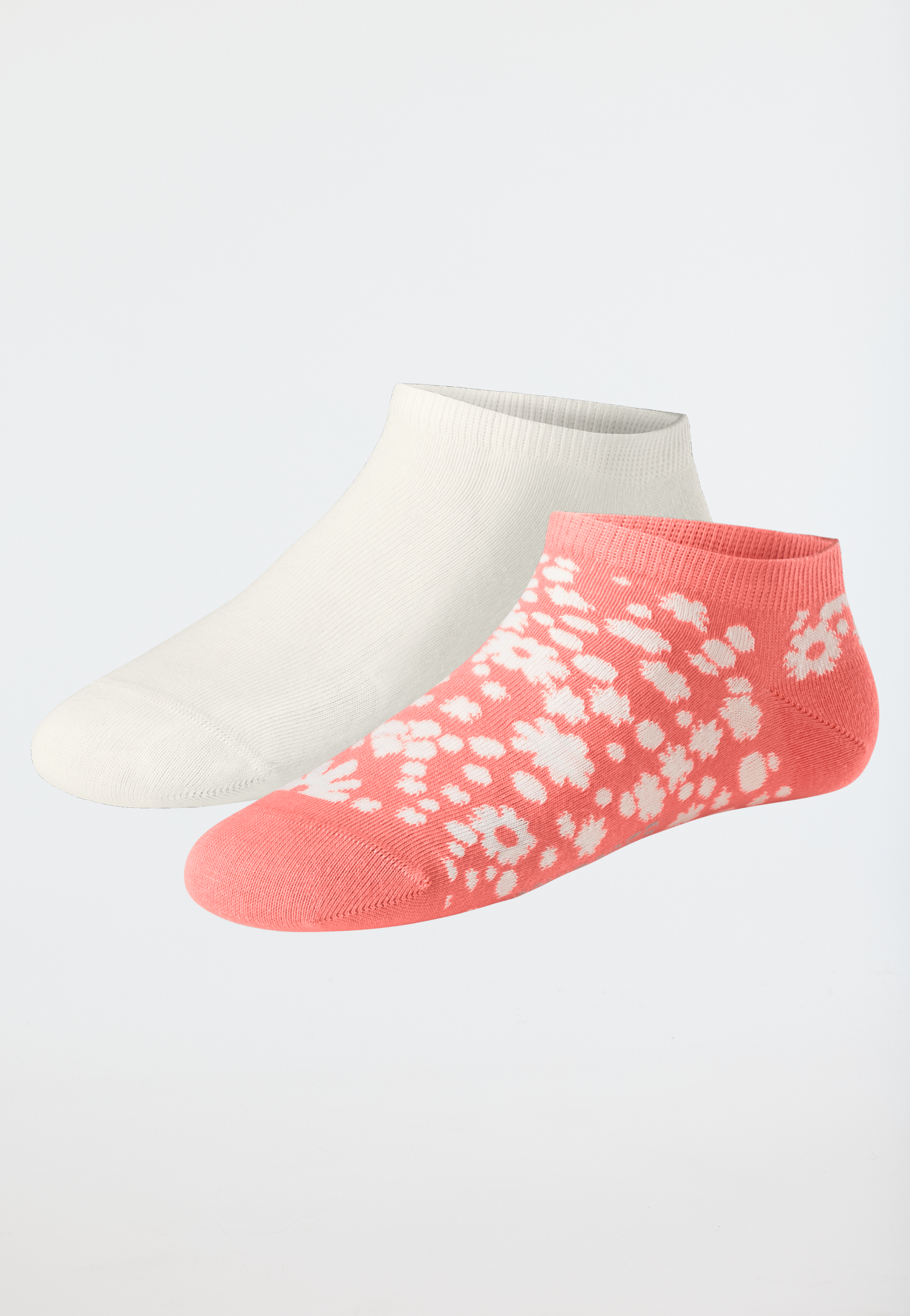 Socken Sneaker Stay Fresh 2er-Pack Blümchen creme/ rosé- Fashion 39/42 von Schiesser