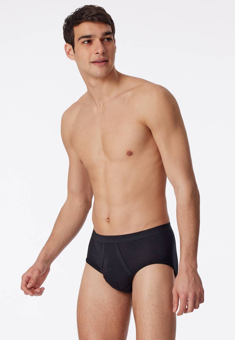 Sportslip mit Eingriff Feinripp schwarz - Original Classics 6 von Schiesser