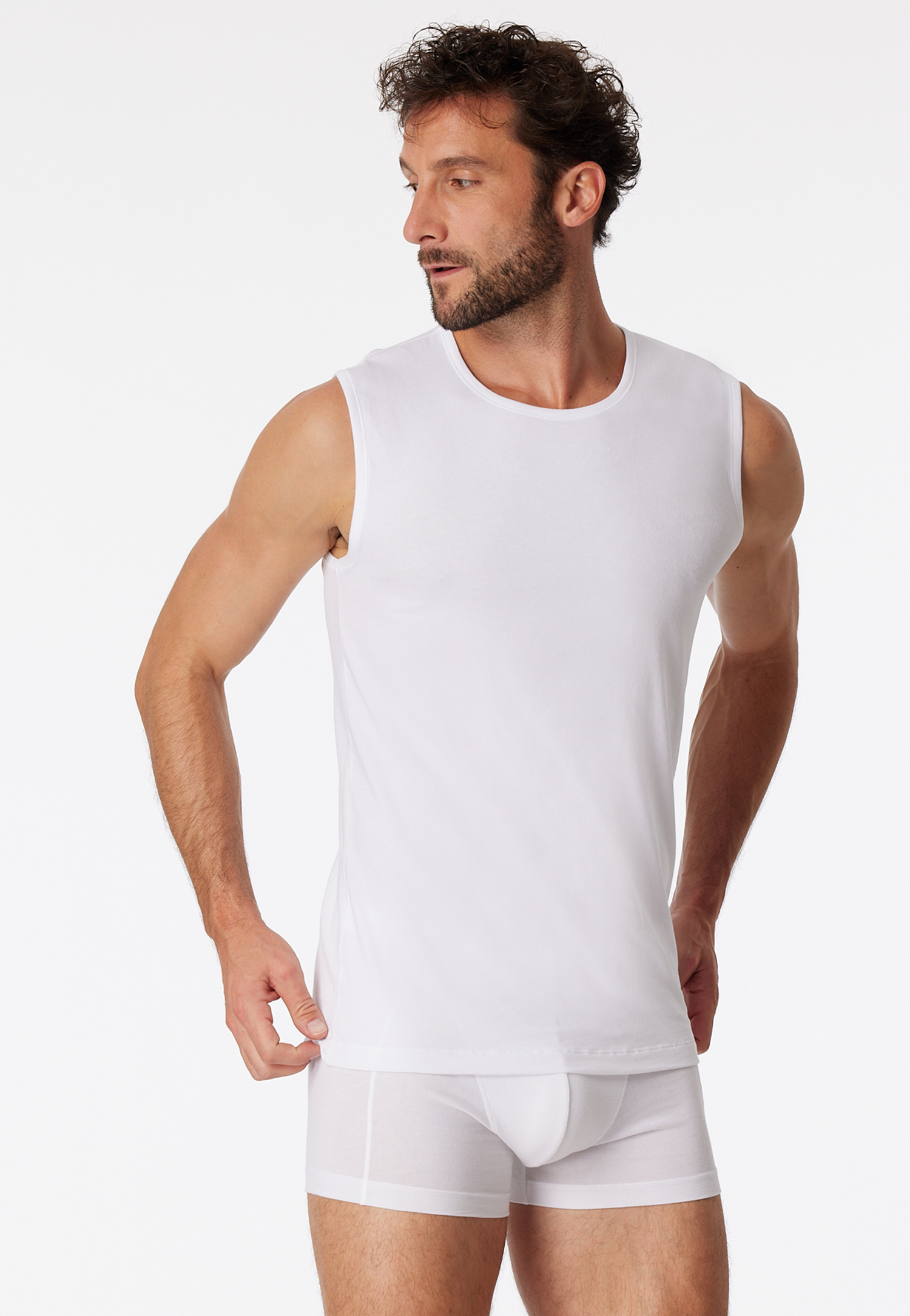 Tank Tops 2er-Pack Organic Cotton Rundhals weiß – 95/5 10 von Schiesser