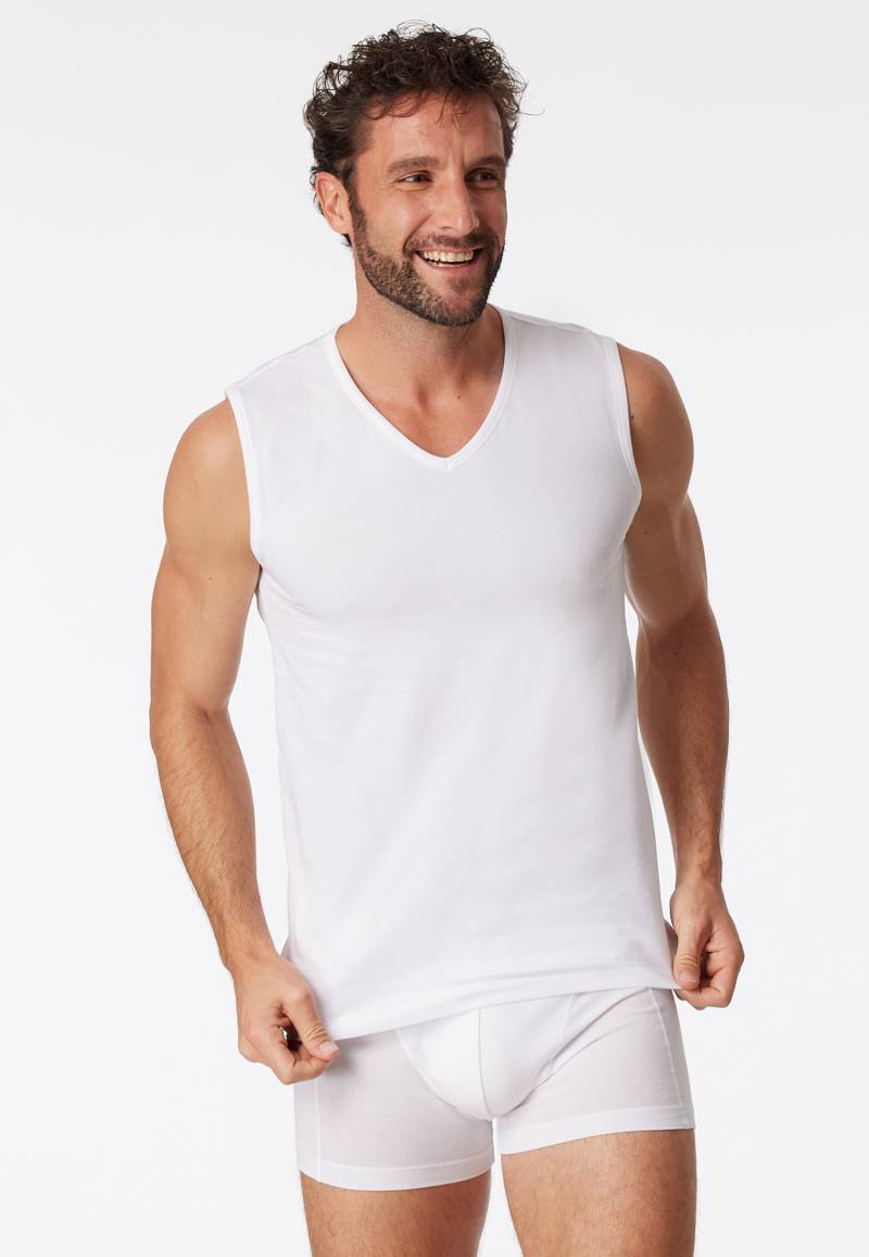 Tank Tops 2er-Pack Organic Cotton V-Ausschnitt weiß - 95/5 5 von Schiesser