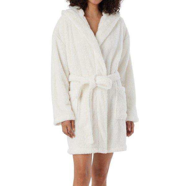 Teddy Fleece - Morgenmantel Bademantel Damen Offwhite M von Schiesser