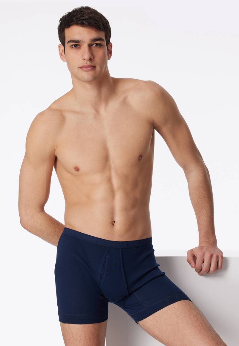 Unterhose kurz mit Eingriff Feinripp navy - Original Feinripp 12 von Schiesser