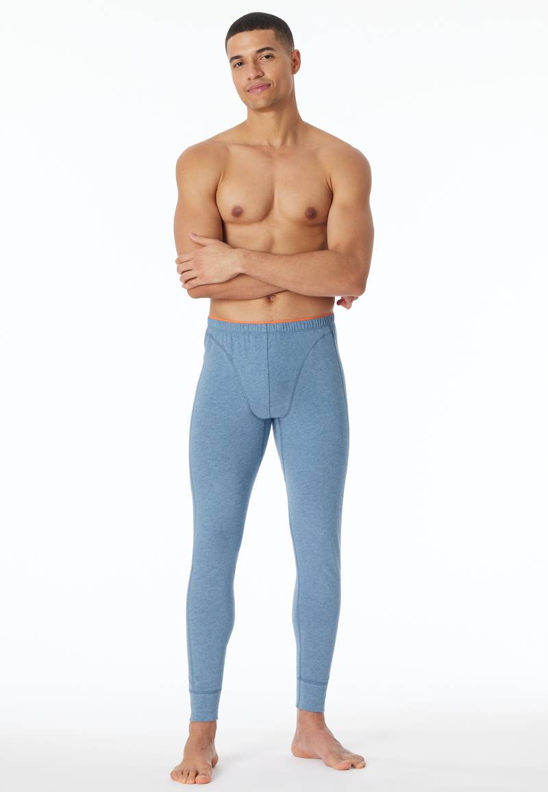 Unterhose lang blau-meliert - 95/5 5 von Schiesser