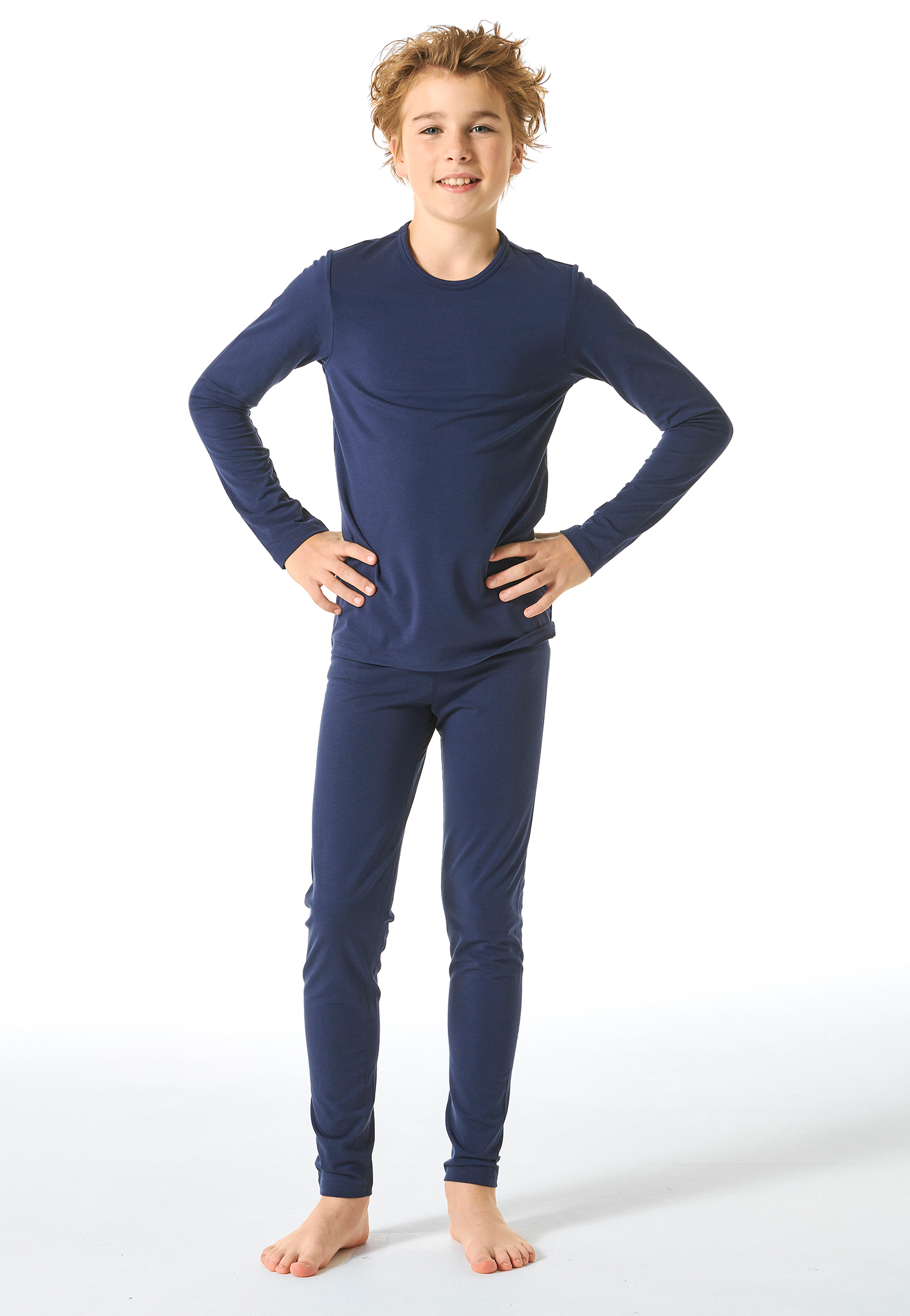 Unterhose lang unisex wärmend dunkelblau - Thermo 104 von Schiesser