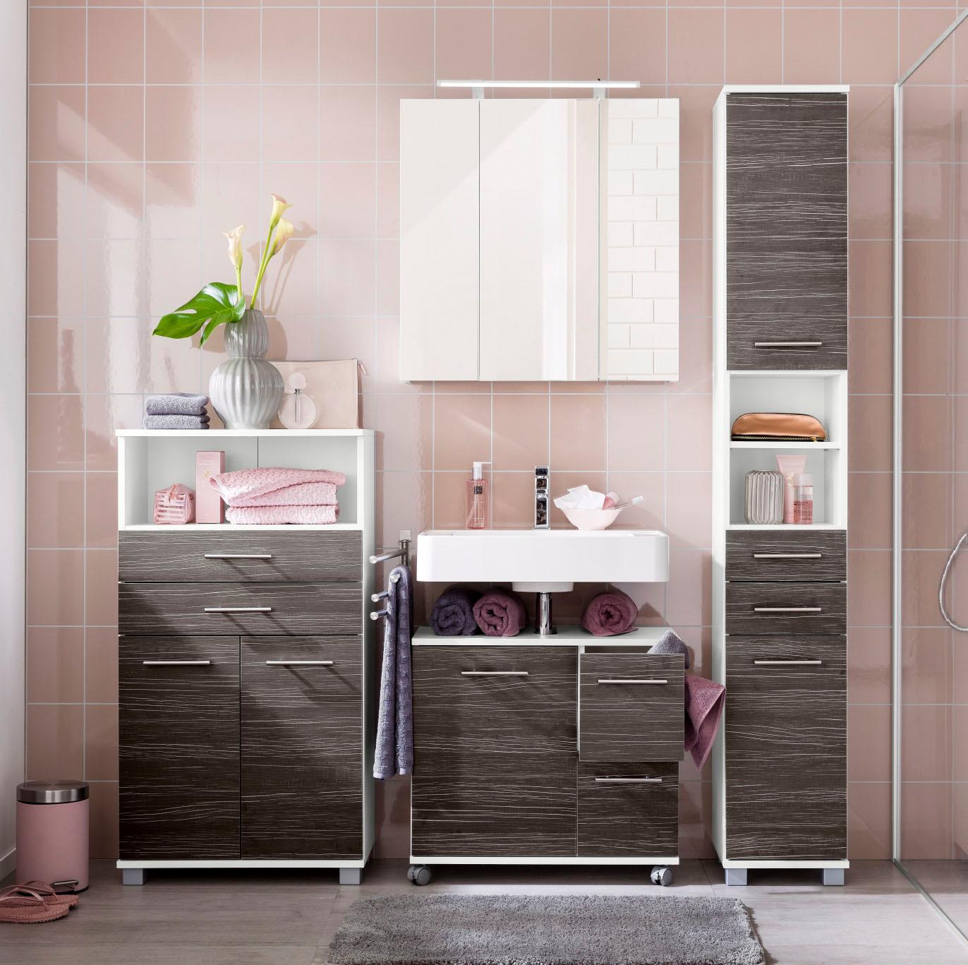 welltime Waschbeckenunterschrank »Emmi, Breite 65 cm made in Germany«, Siphonausschnitt, Metallbeschläge welltime Waschbeckenunterschrank »Emmi, Breite 65 cm made in Germany«, Siphonausschnitt, Metallbeschläge von welltime