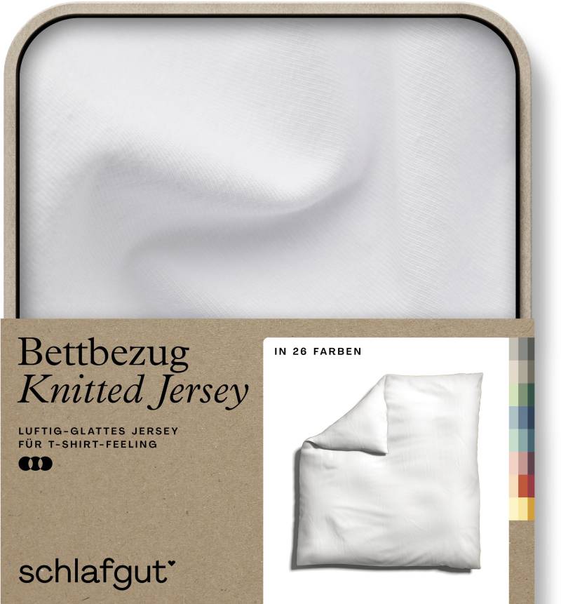 Schlafgut Bettbezug »Knitted Jersey uni, aus Bio-Baumwolle mit Elasthan, Reissverschluss«, (1 St.), bügelfrei, Mix & Match Bettwäsche: passender Kissenbezug erhältlich von Schlafgut