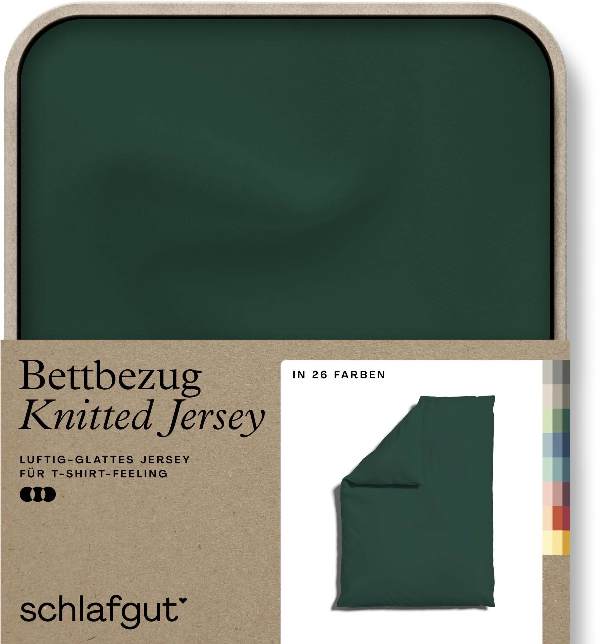 Schlafgut Bettbezug »Knitted Jersey uni, aus Bio-Baumwolle mit Elasthan, Reissverschluss«, (1 St.), bügelfrei, Mix & Match Bettwäsche: passender Kissenbezug erhältlich von Schlafgut