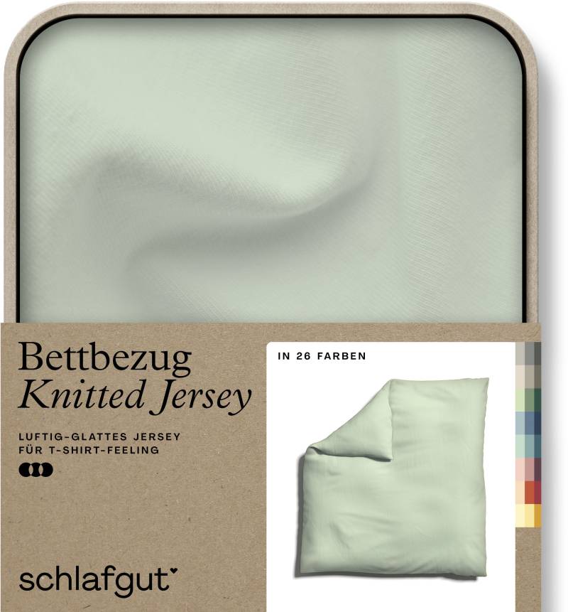 Schlafgut Bettbezug »Knitted Jersey uni, aus Bio-Baumwolle mit Elasthan, Reissverschluss«, (1 St.), bügelfrei, Mix & Match Bettwäsche: passender Kissenbezug erhältlich von Schlafgut