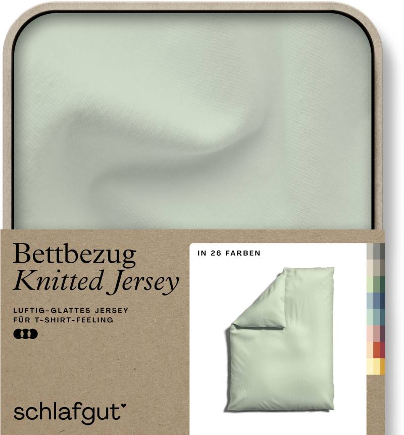 Schlafgut Bettbezug »Knitted Jersey uni, aus Bio-Baumwolle mit Elasthan, Reissverschluss«, (1 St.), bügelfrei, Mix & Match Bettwäsche: passender Kissenbezug erhältlich von Schlafgut