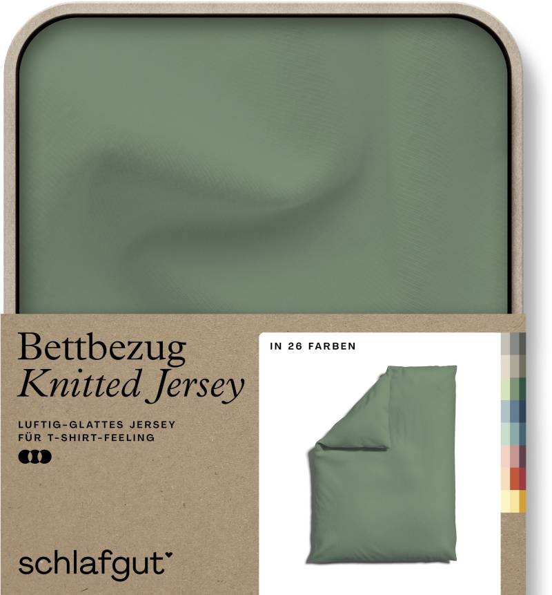 Schlafgut Bettbezug »Knitted Jersey uni, aus Bio-Baumwolle mit Elasthan, Reissverschluss«, (1 St.), bügelfrei, Mix & Match Bettwäsche: passender Kissenbezug erhältlich von Schlafgut