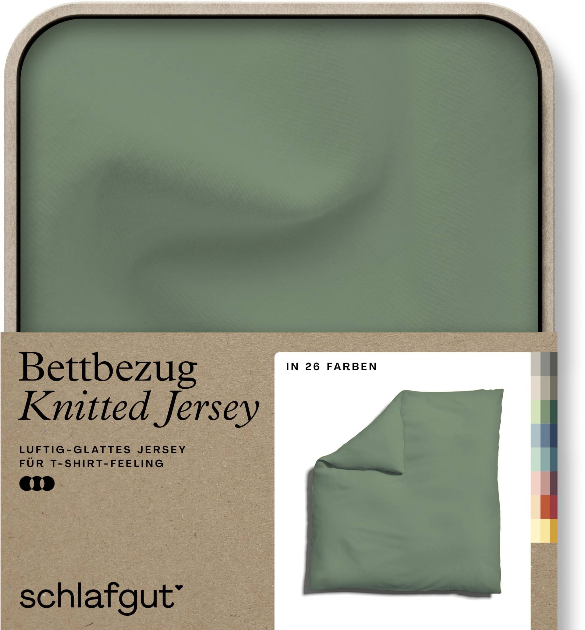 Schlafgut Bettbezug »Knitted Jersey uni, aus Bio-Baumwolle mit Elasthan, Reissverschluss«, (1 St.), bügelfrei, Mix & Match Bettwäsche: passender Kissenbezug erhältlich von Schlafgut