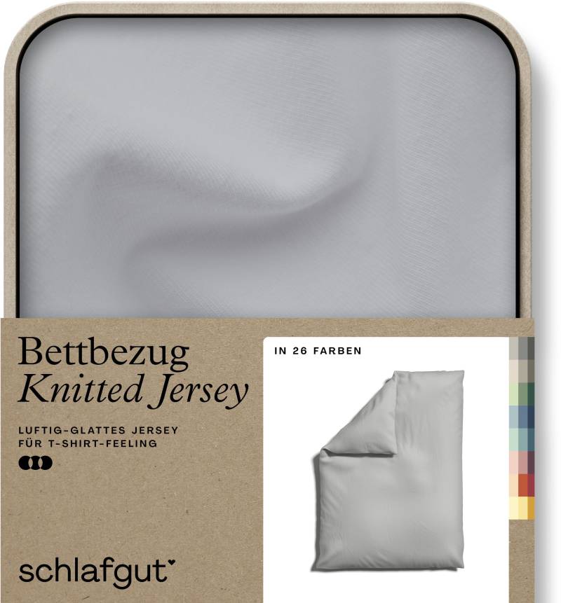 Schlafgut Bettbezug »Knitted Jersey uni, aus Bio-Baumwolle mit Elasthan, Reissverschluss«, (1 St.), bügelfrei, Mix & Match Bettwäsche: passender Kissenbezug erhältlich von Schlafgut