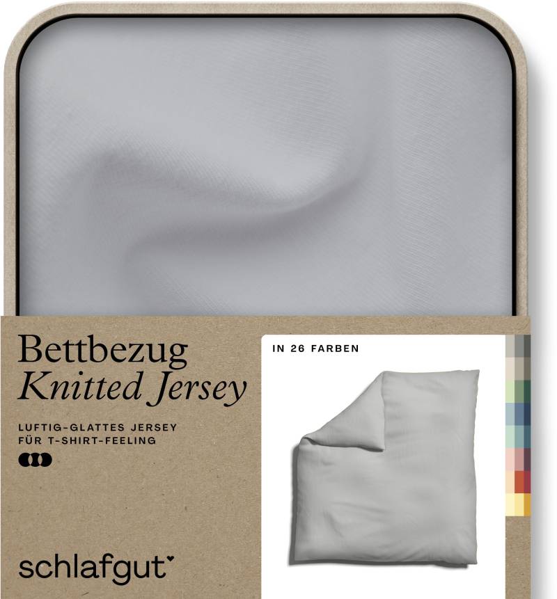 Schlafgut Bettbezug »Knitted Jersey uni, aus Bio-Baumwolle mit Elasthan, Reissverschluss«, (1 St.), bügelfrei, Mix & Match Bettwäsche: passender Kissenbezug erhältlich von Schlafgut