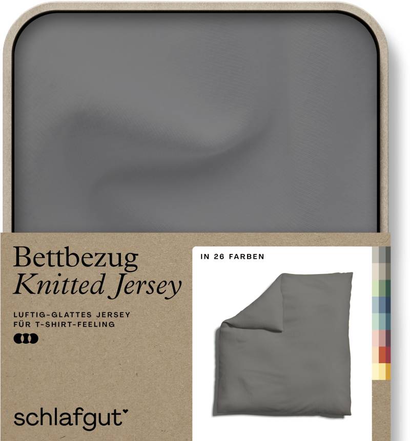 Schlafgut Bettbezug »Knitted Jersey uni, aus Bio-Baumwolle mit Elasthan, Reissverschluss«, (1 St.), bügelfrei, Mix & Match Bettwäsche: passender Kissenbezug erhältlich von Schlafgut