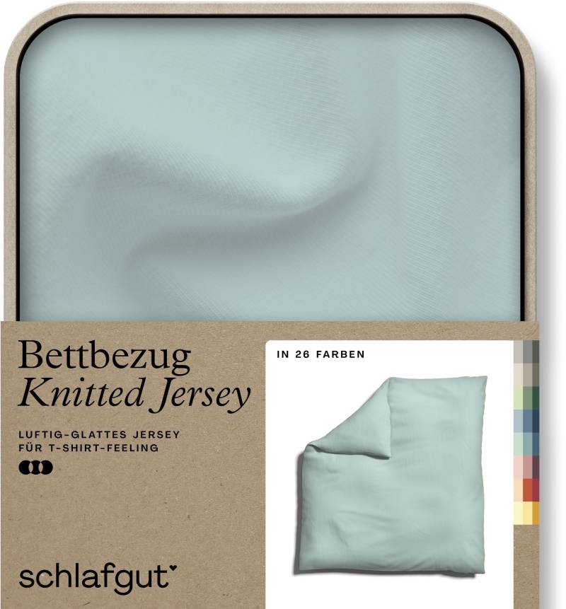 Schlafgut Bettbezug »Knitted Jersey uni, aus Bio-Baumwolle mit Elasthan, Reissverschluss«, (1 St.), bügelfrei, Mix & Match Bettwäsche: passender Kissenbezug erhältlich von Schlafgut