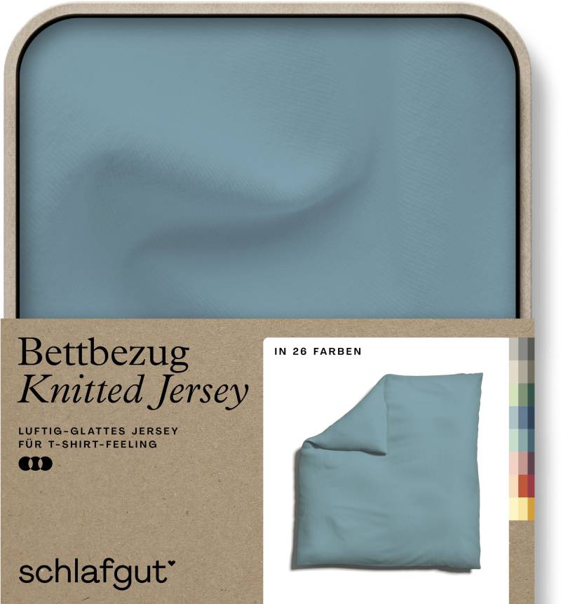 Schlafgut Bettbezug »Knitted Jersey uni, aus Bio-Baumwolle mit Elasthan, Reissverschluss«, (1 St.), bügelfrei, Mix & Match Bettwäsche: passender Kissenbezug erhältlich von Schlafgut