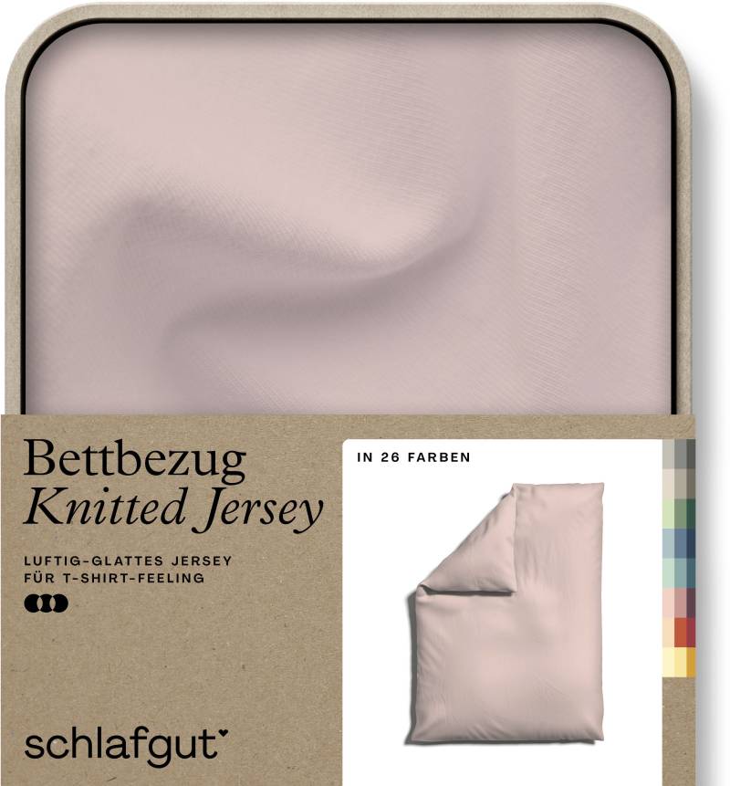 Schlafgut Bettbezug »Knitted Jersey uni, aus Bio-Baumwolle mit Elasthan, Reissverschluss«, (1 St.), bügelfrei, Mix & Match Bettwäsche: passender Kissenbezug erhältlich von Schlafgut