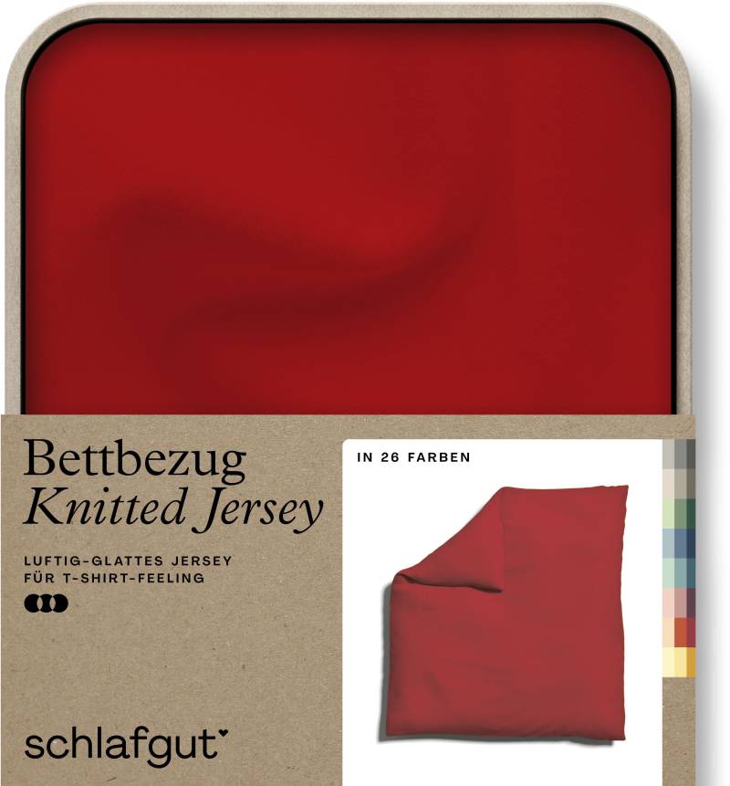 Schlafgut Bettbezug »Knitted Jersey uni, aus Bio-Baumwolle mit Elasthan, Reissverschluss«, (1 St.), bügelfrei, Mix & Match Bettwäsche: passender Kissenbezug erhältlich von Schlafgut