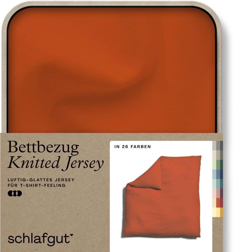 Schlafgut Bettbezug »Knitted Jersey uni, aus Bio-Baumwolle mit Elasthan, Reissverschluss«, (1 St.), bügelfrei, Mix & Match Bettwäsche: passender Kissenbezug erhältlich von Schlafgut