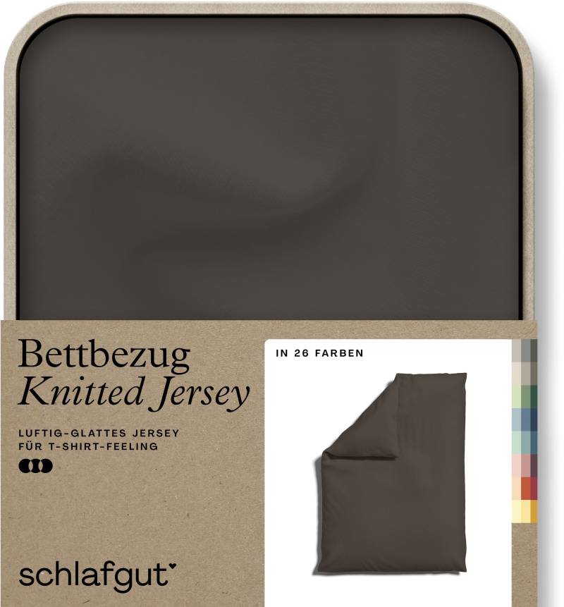 Schlafgut Bettbezug »Knitted Jersey uni, aus Bio-Baumwolle mit Elasthan, Reissverschluss«, (1 St.), bügelfrei, Mix & Match Bettwäsche: passender Kissenbezug erhältlich von Schlafgut