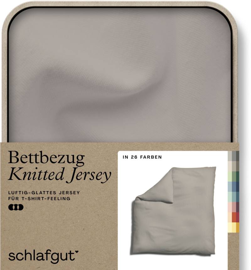 Schlafgut Bettbezug »Knitted Jersey uni, aus Bio-Baumwolle mit Elasthan, Reissverschluss«, (1 St.), bügelfrei, Mix & Match Bettwäsche: passender Kissenbezug erhältlich von Schlafgut