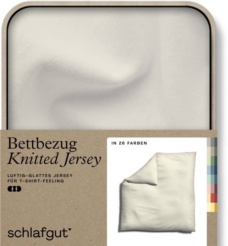 Schlafgut Bettbezug »Knitted Jersey uni, aus Bio-Baumwolle mit Elasthan, Reissverschluss«, (1 St.), bügelfrei, Mix & Match Bettwäsche: passender Kissenbezug erhältlich von Schlafgut