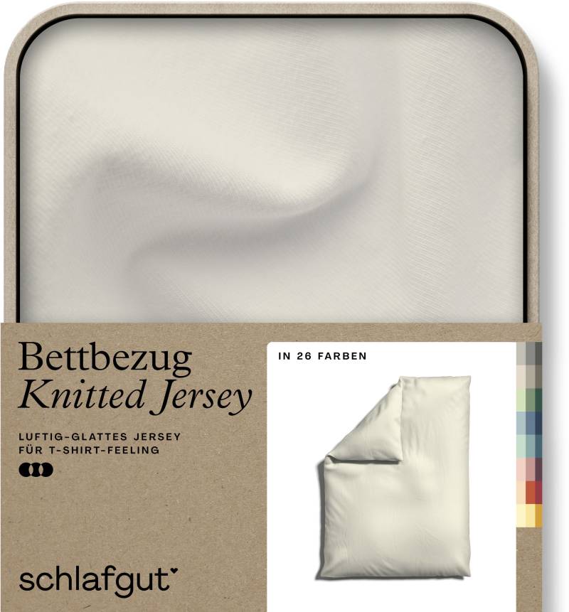 Schlafgut Bettbezug »Knitted Jersey uni, aus Bio-Baumwolle mit Elasthan, Reissverschluss«, (1 St.), bügelfrei, Mix & Match Bettwäsche: passender Kissenbezug erhältlich von Schlafgut