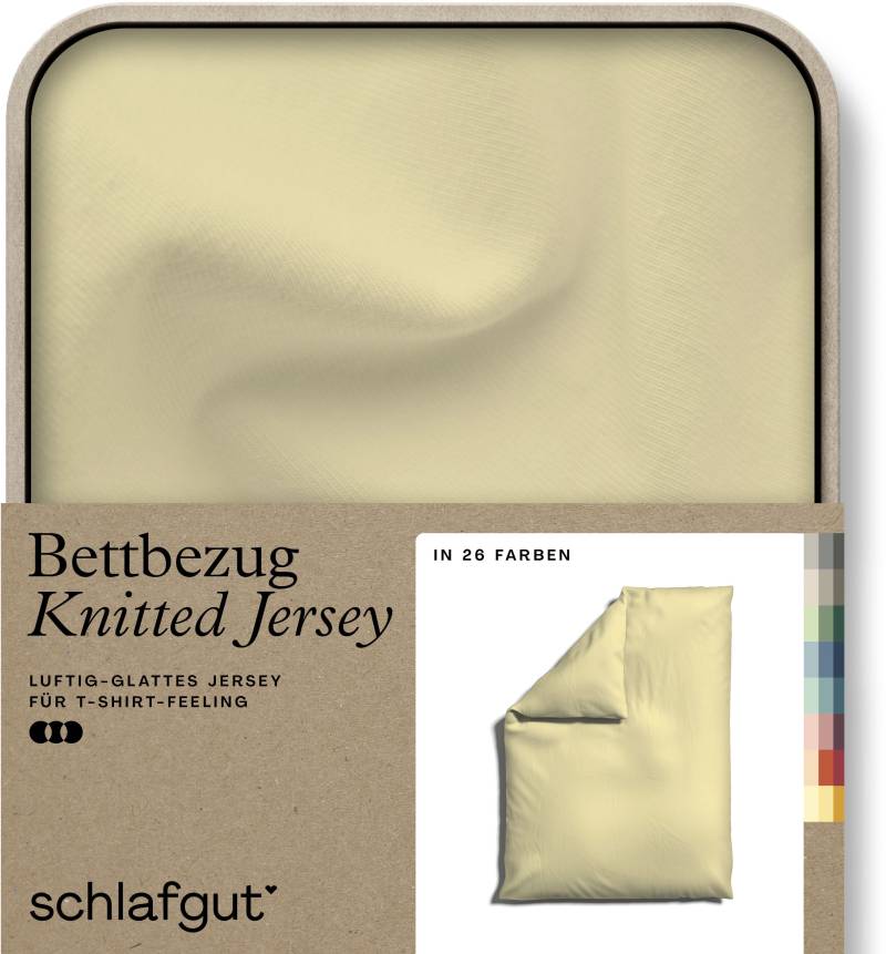 Schlafgut Bettbezug »Knitted Jersey uni, aus Bio-Baumwolle mit Elasthan, Reissverschluss«, (1 St.), bügelfrei, Mix & Match Bettwäsche: passender Kissenbezug erhältlich von Schlafgut