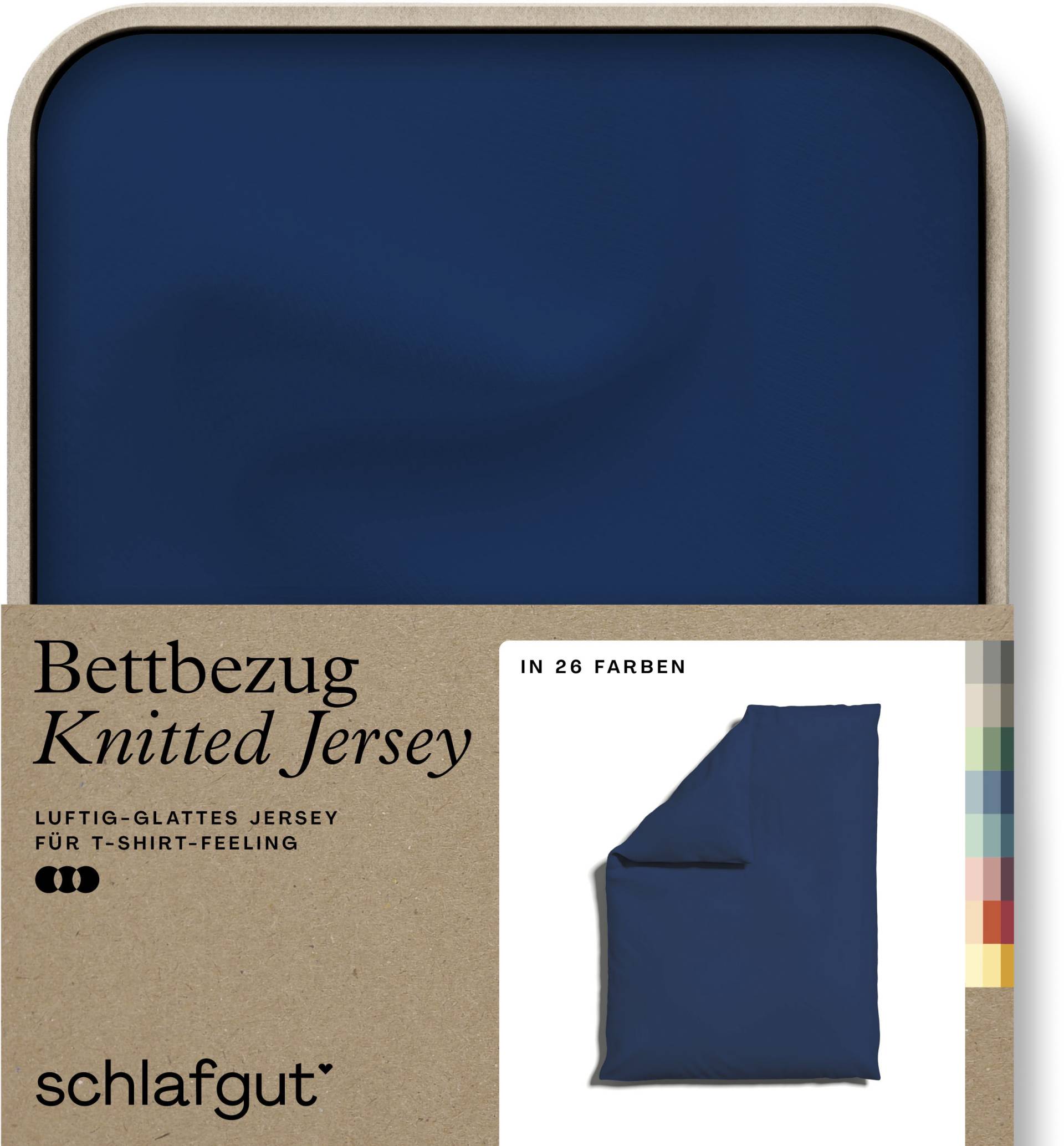 Schlafgut Bettbezug »Knitted Jersey uni, aus Bio-Baumwolle mit Elasthan, Reissverschluss«, (1 St.), bügelfrei, Mix & Match Bettwäsche: passender Kissenbezug erhältlich von Schlafgut