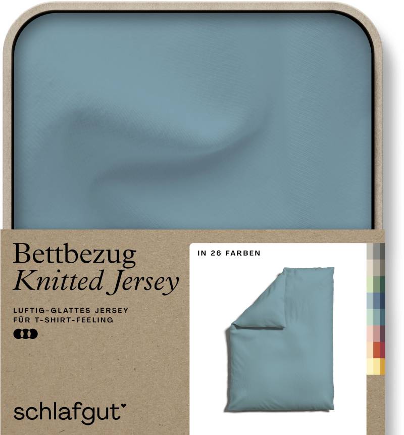 Schlafgut Bettbezug »Knitted Jersey uni, aus Bio-Baumwolle mit Elasthan, Reissverschluss«, (1 St.), bügelfrei, Mix & Match Bettwäsche: passender Kissenbezug erhältlich von Schlafgut