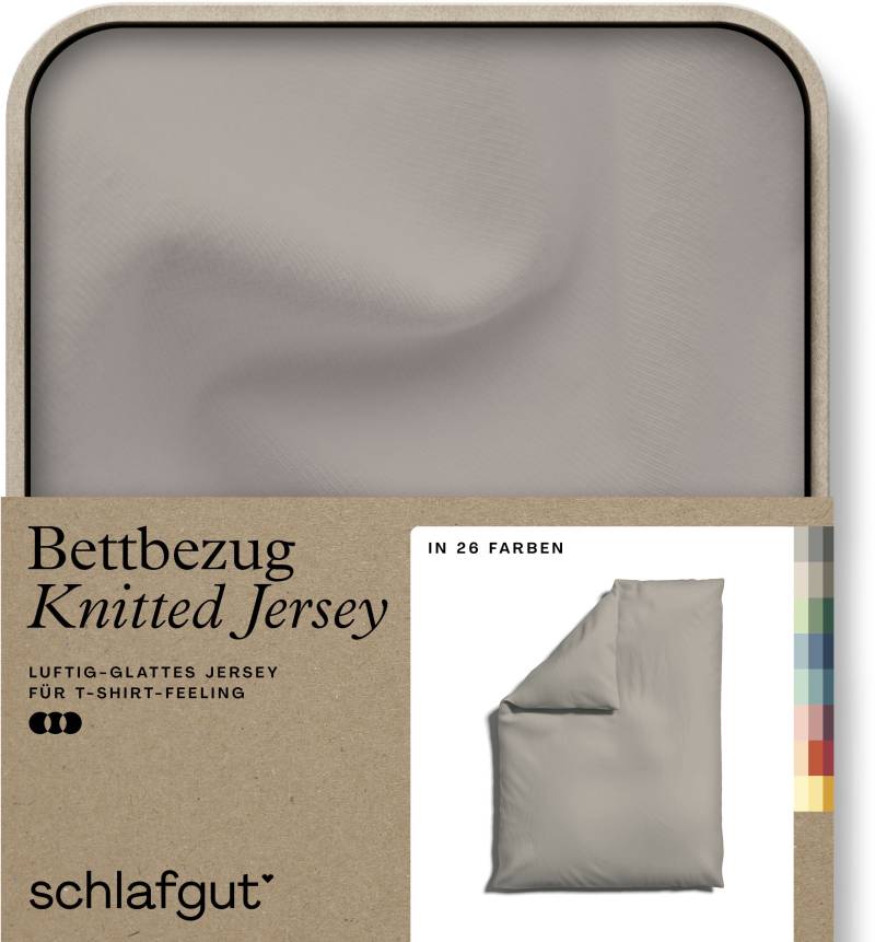 Schlafgut Bettbezug »Knitted Jersey uni, aus Bio-Baumwolle mit Elasthan, Reissverschluss«, (1 St.), bügelfrei, Mix & Match Bettwäsche: passender Kissenbezug erhältlich von Schlafgut