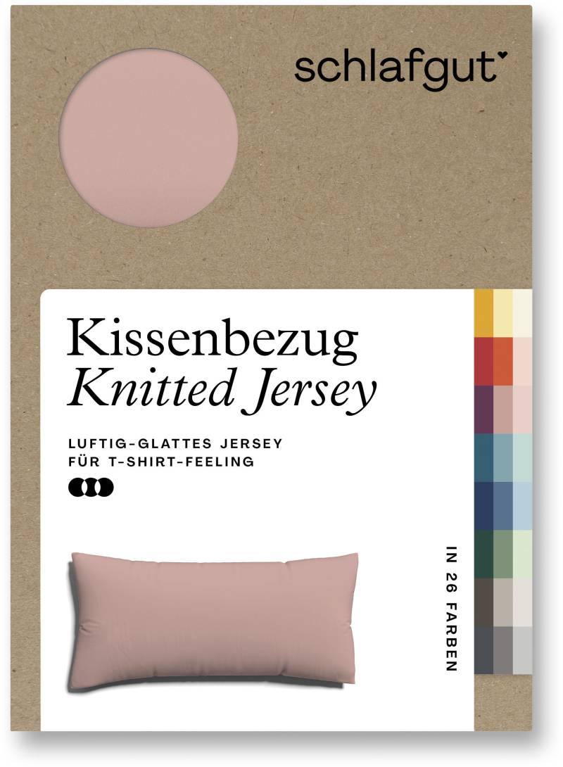 Schlafgut Kissenbezug »Knitted Jersey aus Bio-Baumwolle mit Elasthan, bügelfrei,«, (1 St.), besonders fein gestrickt, Kissenhülle mit farbigem Reissverschluss von Schlafgut