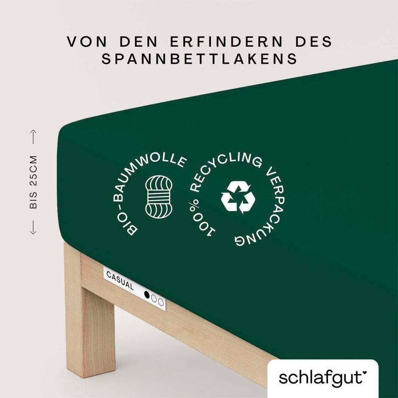 Schlafgut Spannbettlaken »CASUAL u.a. in Gr. 90x200, 140x200 oder 180x200 cm, 100% Bio-Baumwolle«, Bettlaken für Matratzen bis 25 cm Höhe, zuverlässig, langlebig, weich von Schlafgut