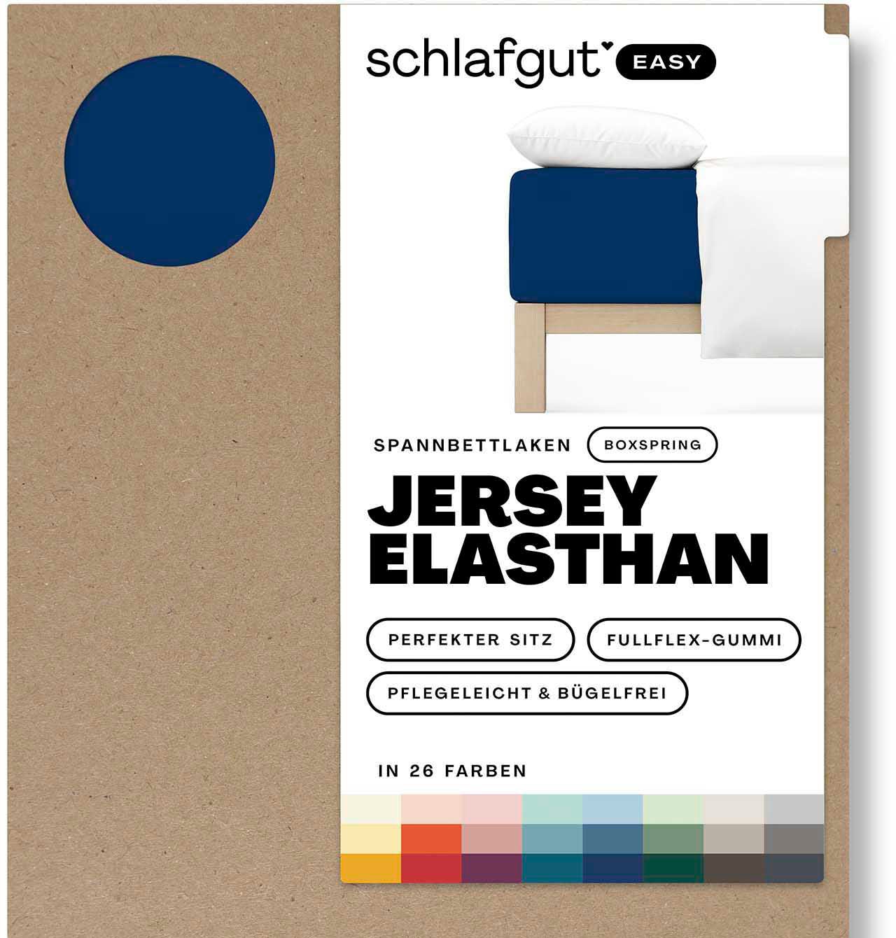 Schlafgut Spannbettlaken »EASY Jersey Elasthan Boxspring«, MADE IN GREEN by OEKO-TEX® von Schlafgut