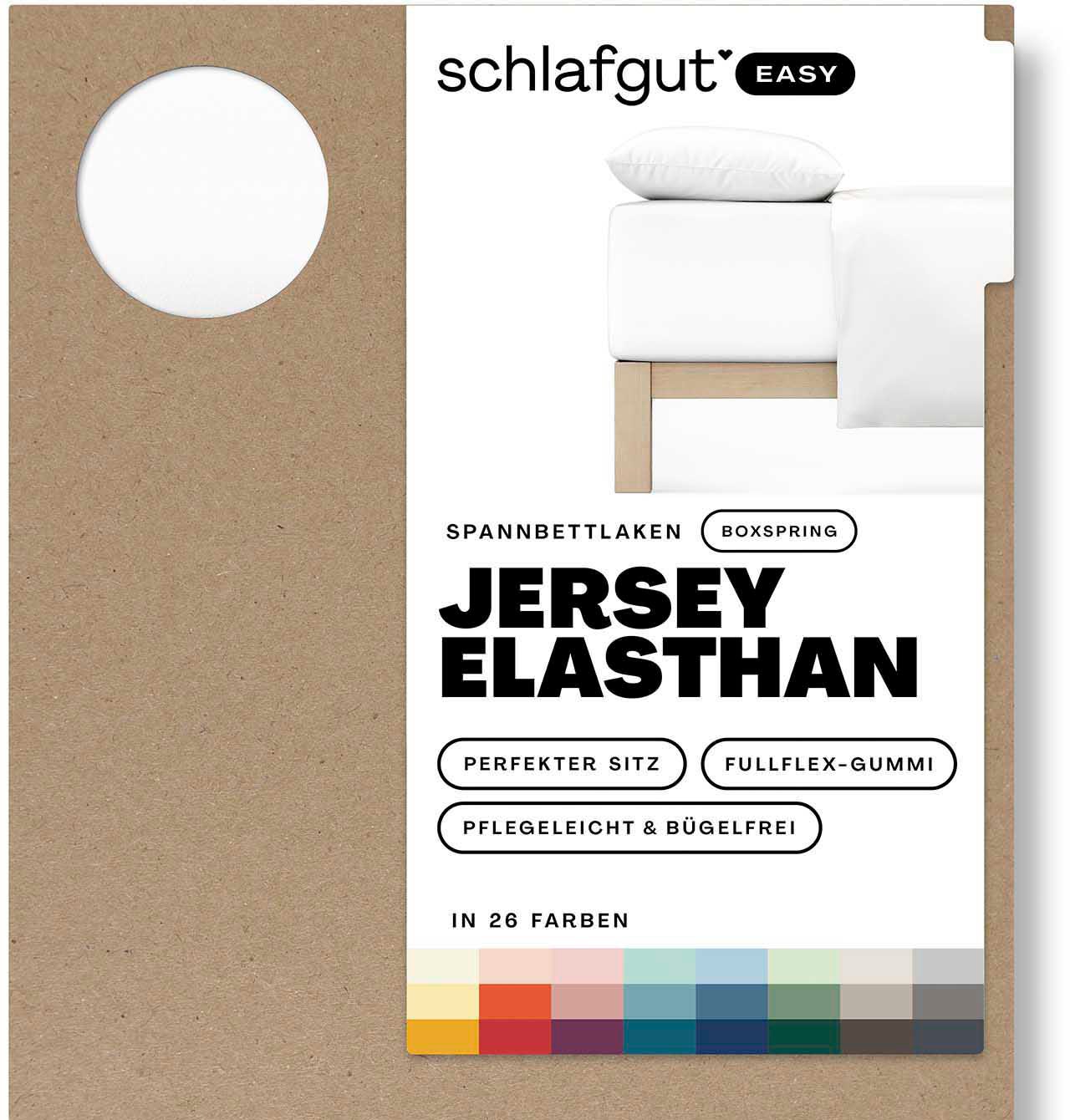 Schlafgut Spannbettlaken »EASY Jersey Elasthan Boxspring«, MADE IN GREEN by OEKO-TEX® von Schlafgut