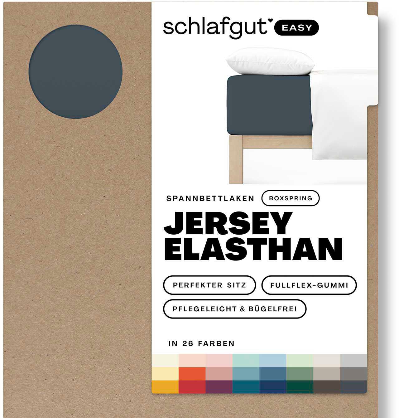 Schlafgut Spannbettlaken »EASY Jersey Elasthan Boxspring«, MADE IN GREEN by OEKO-TEX® von Schlafgut