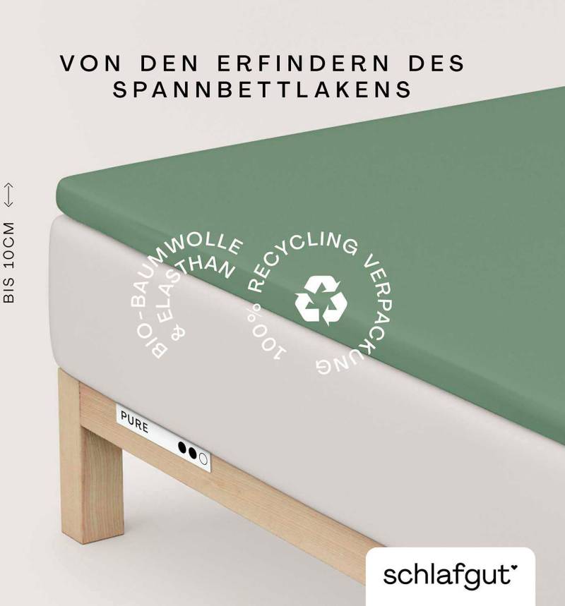 Schlafgut Spannbettlaken »PURE TOPPER in Gr. 90x200, 140x200 oder 180x200 cm, Laken für Topper«, aus 100% Bio-Baumwolle, für Matratzen bis 10 cm Höhe, Bettlaken von Schlafgut