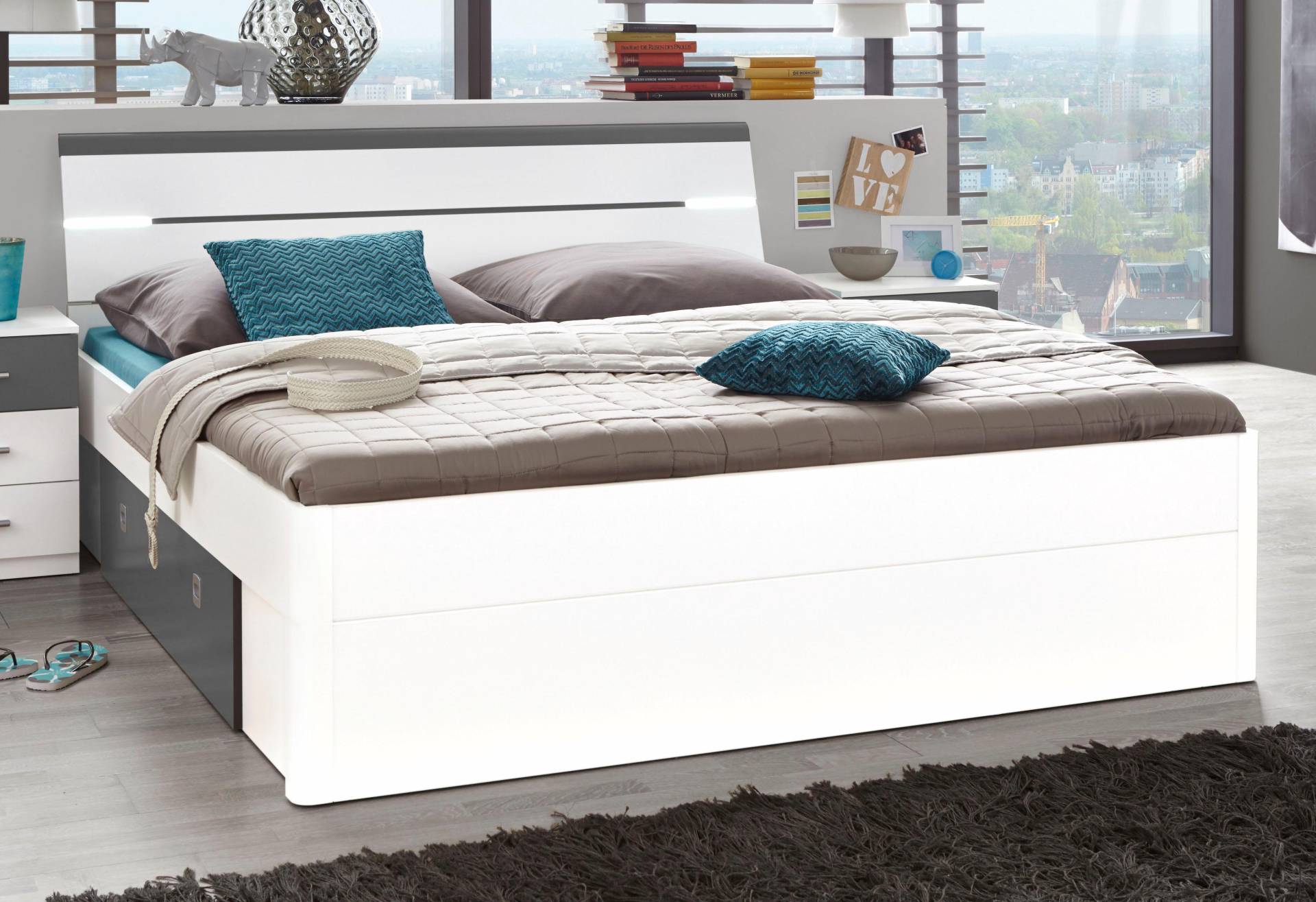 Schlafkontor Stauraumbett Mars, inklusive 2 Schubkästen und LED-Beleuchtung Schlafkontor Stauraumbett Mars, inklusive 2 Schubkästen und LED-Beleuchtung von Schlafkontor