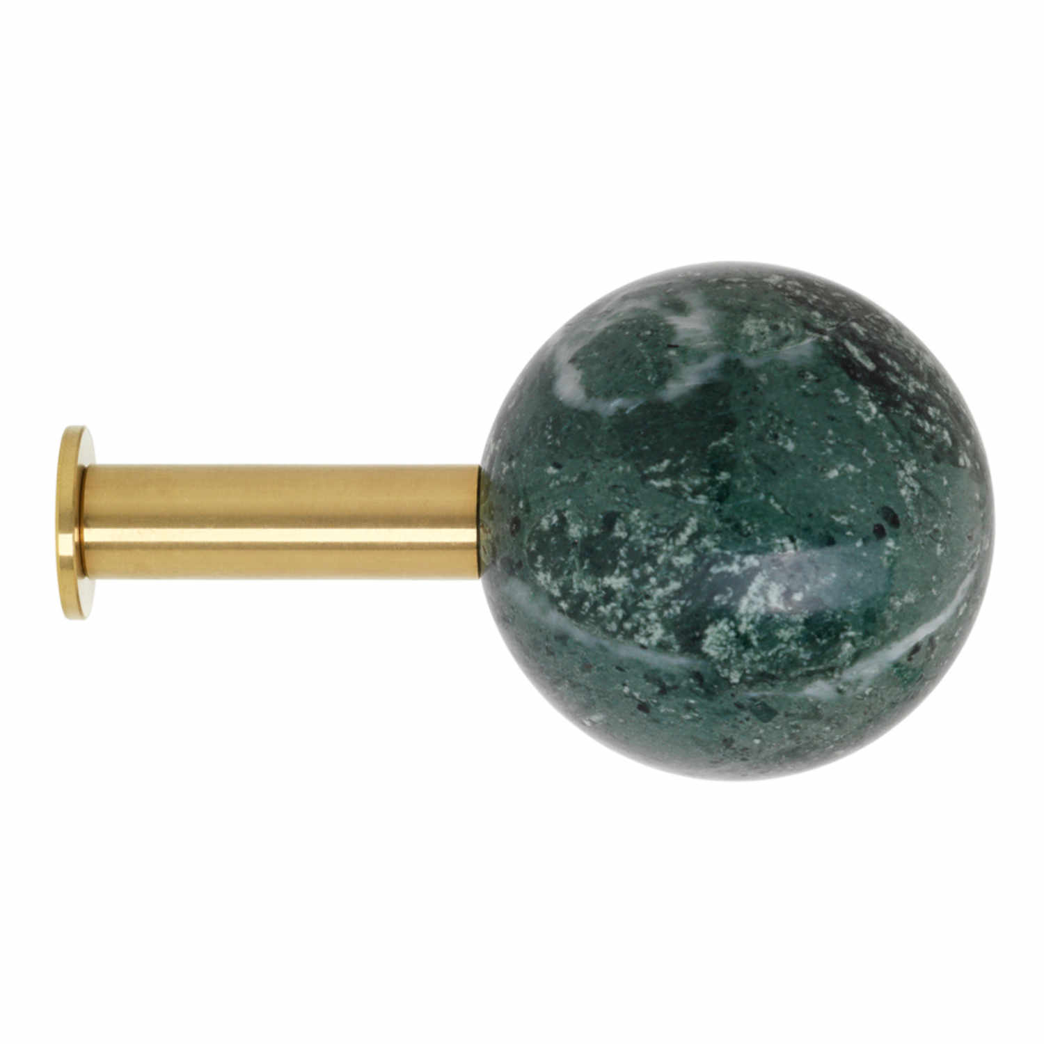 Dots Stone Wandhaken, Marmor verde guatemala von Schönbuch