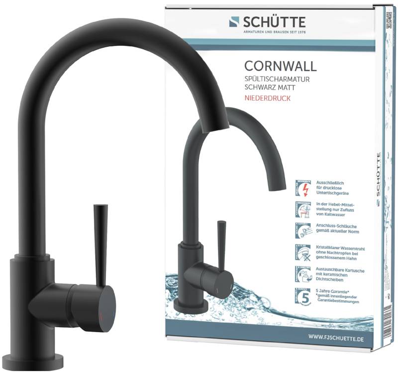 Schütte Spültischarmatur »Cornwall«, Niederdruck, 360° schwenkbarer Wasserhahn, Mischbatterie von Schütte