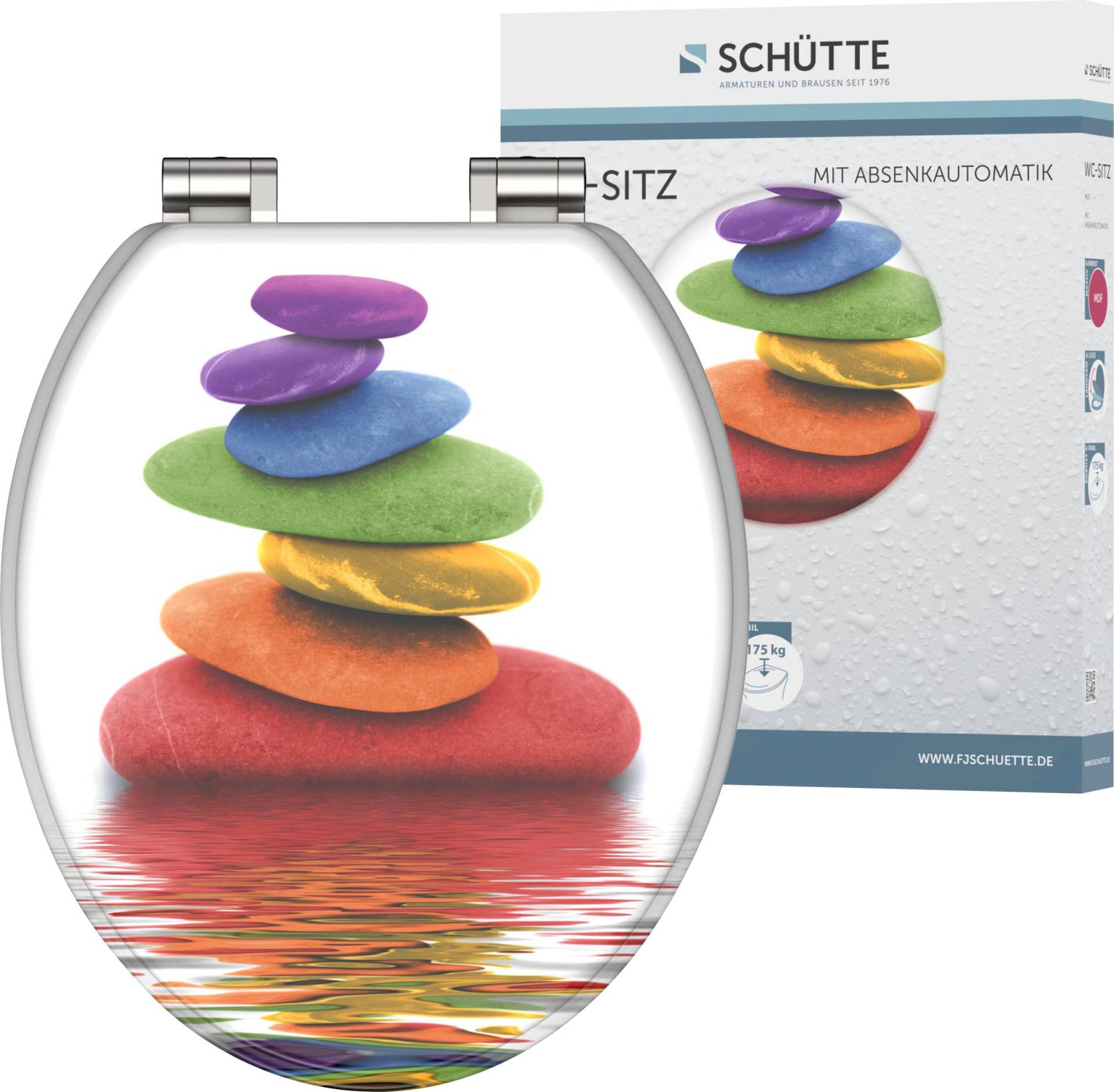 Schütte WC-Sitz »Colorful Stones«, mit Absenkautomatik und Holzkern, MDF von Schütte