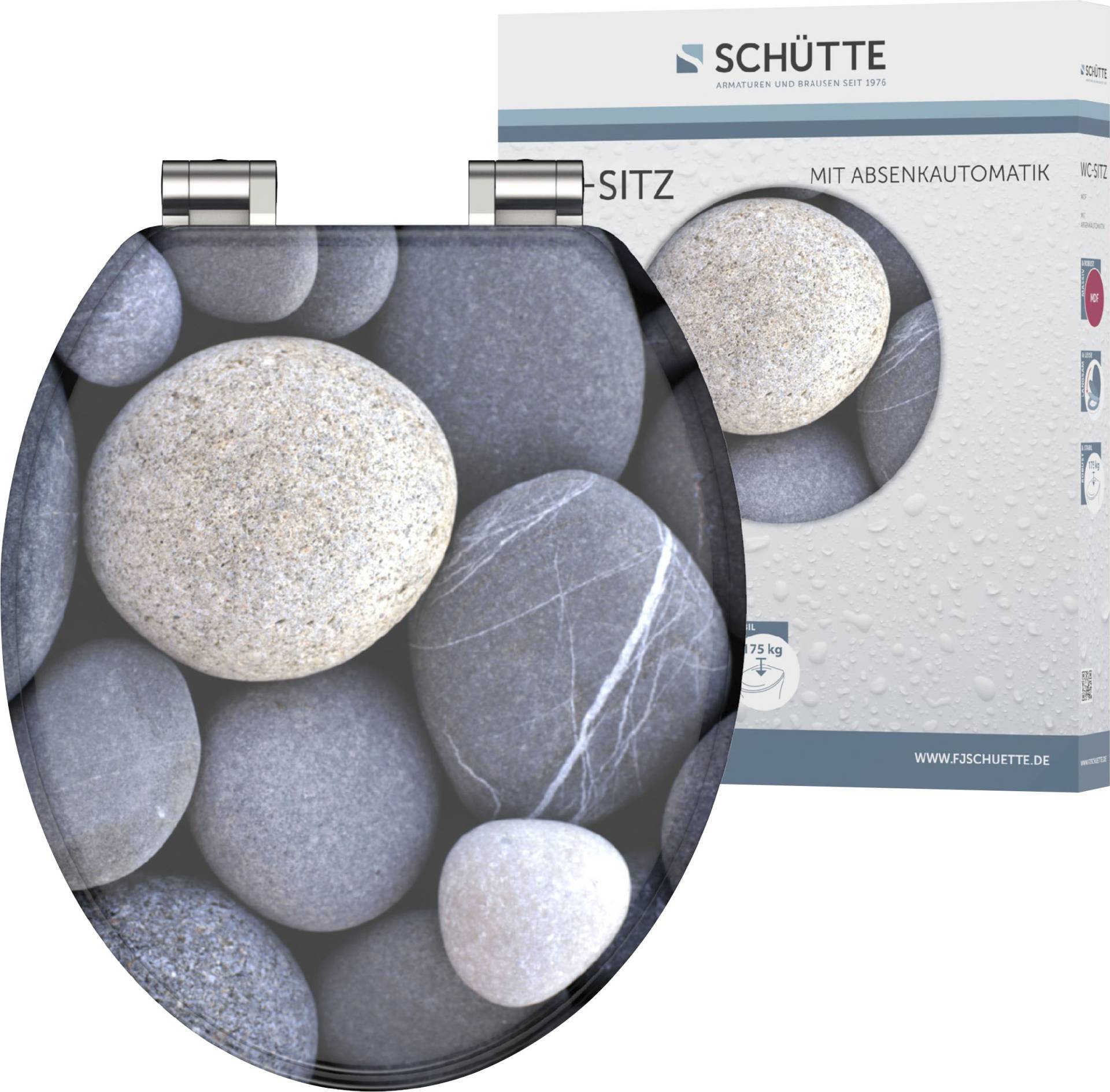 Schütte WC-Sitz »GREY STONES«, mit Absenkautomatik und Holzkern, MDF von Schütte