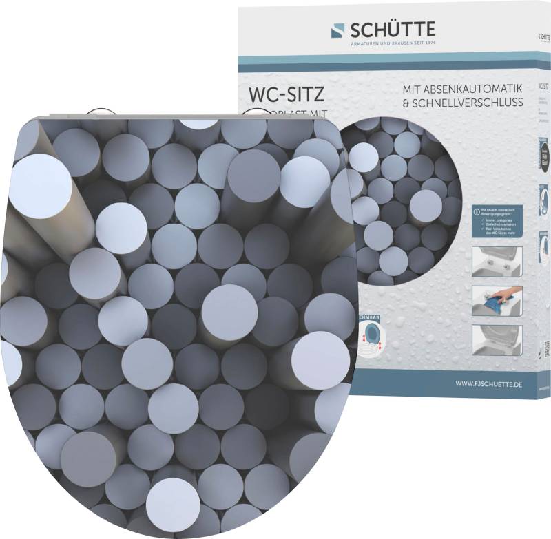 Schütte WC-Sitz »Round Dips«, Duroplast, Absenkautomatik, Schnellverschluss, mit Motiv, High Gloss von Schütte