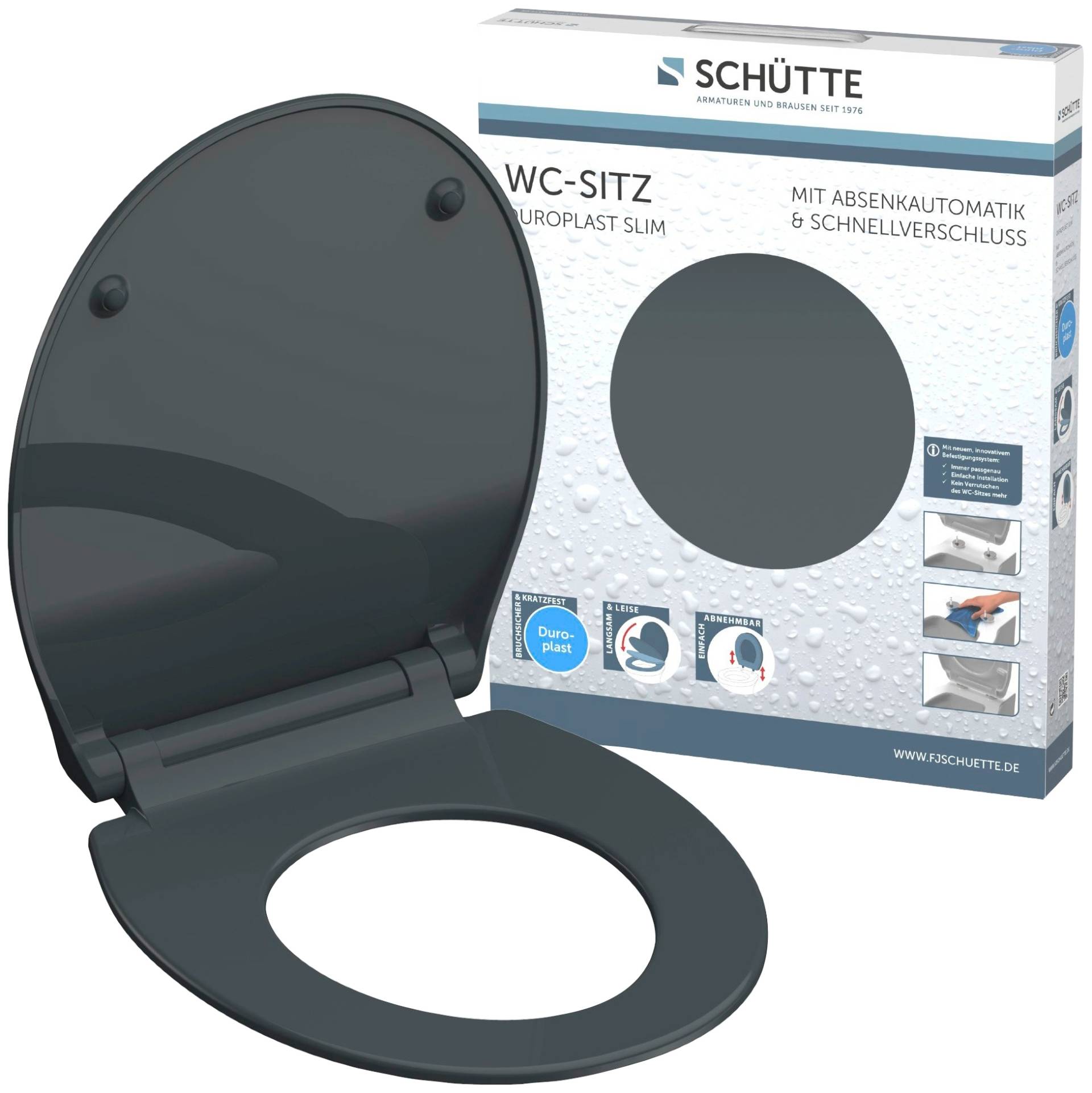 Schütte WC-Sitz »SLIM«, Duroplast, Absenkautomatik, Schnellverschluss, besonders flache Form von Schütte