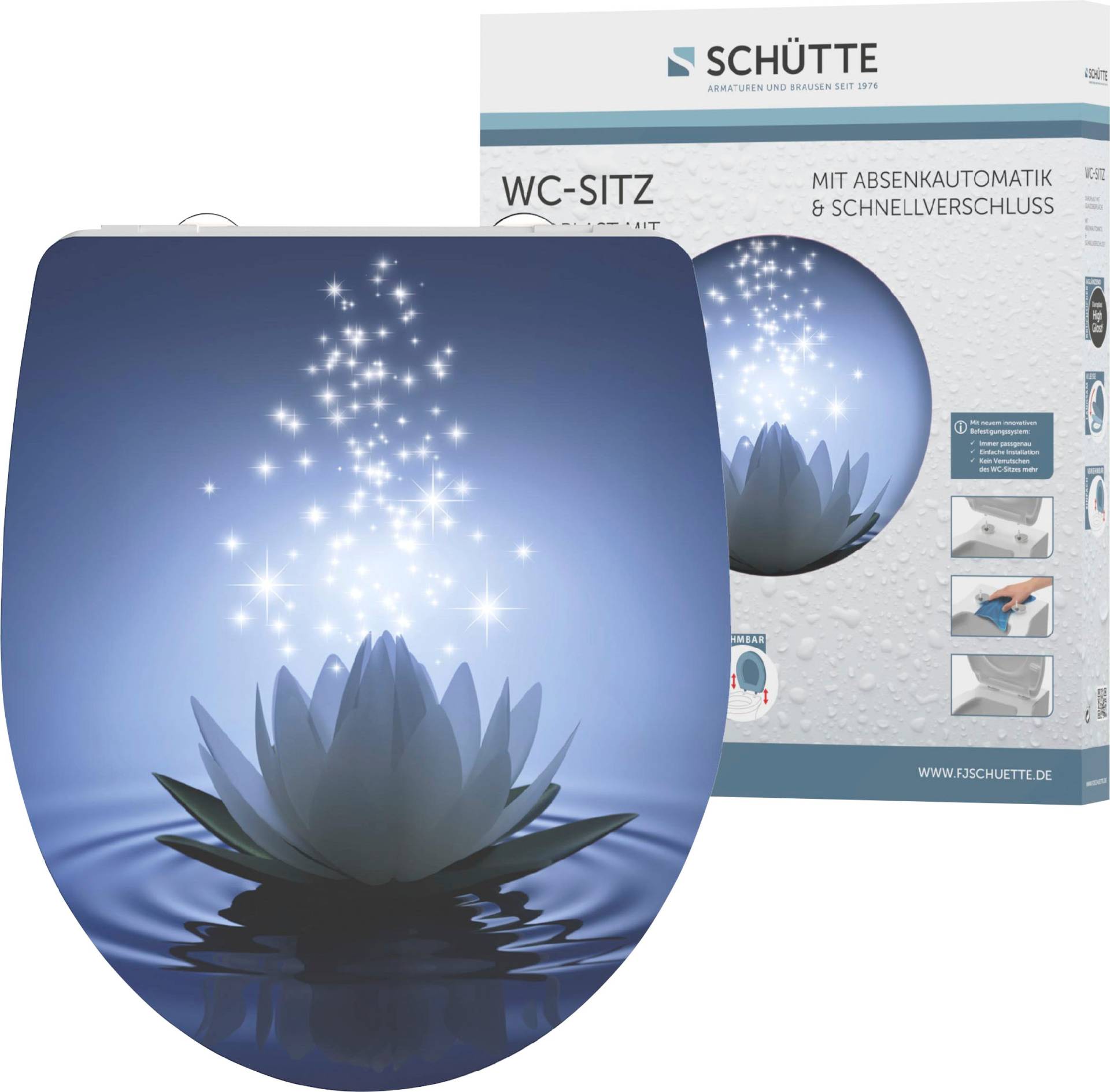 Schütte WC-Sitz »Water Lily«, Duroplast, mit Absenkautomatik und Schnellverschluss, High Gloss von Schütte