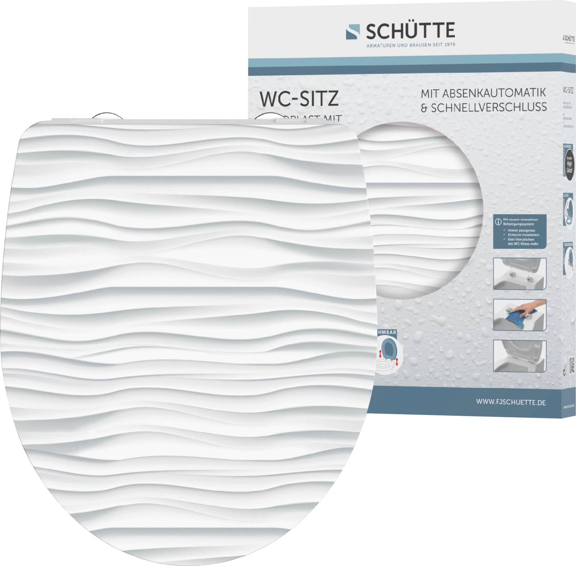 Schütte WC-Sitz »White Wave«, Duroplast, mit Absenkautomatik und Schnellverschluss, High Gloss von Schütte