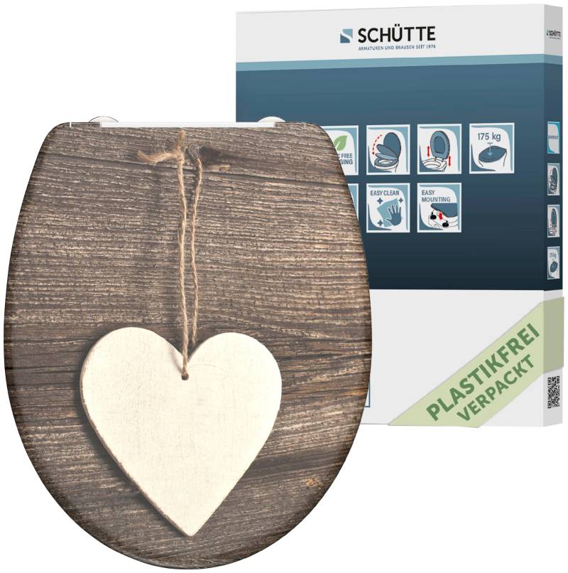 Schütte WC-Sitz »Wood Heart«, Duroplast, mit Absenkautomatik und Schnellverschluss von Schütte