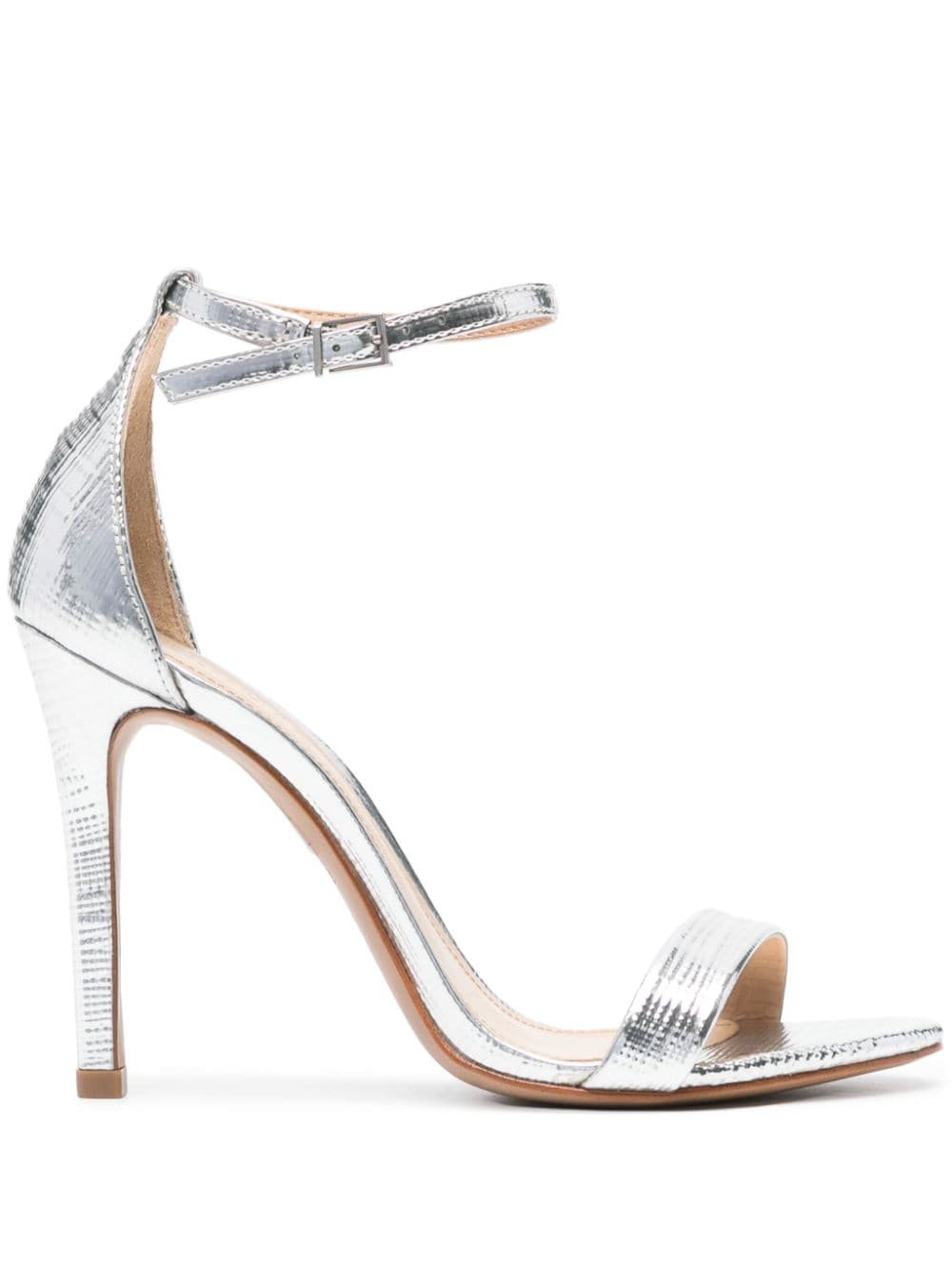 Schutz 100mm metallic-finish sandals - Silver von Schutz