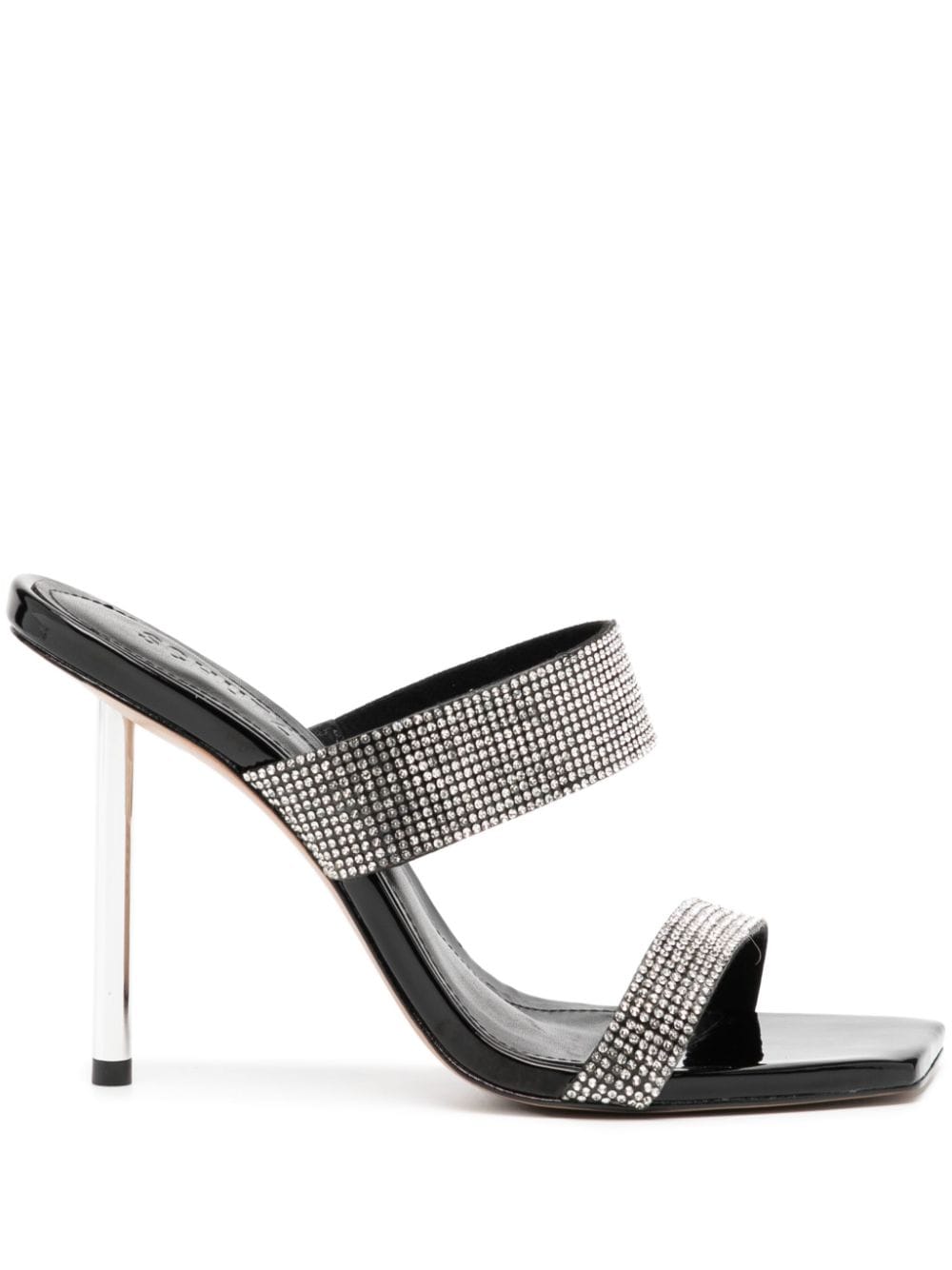 Schutz 120mm crystal-embellished leather mules - Silver von Schutz